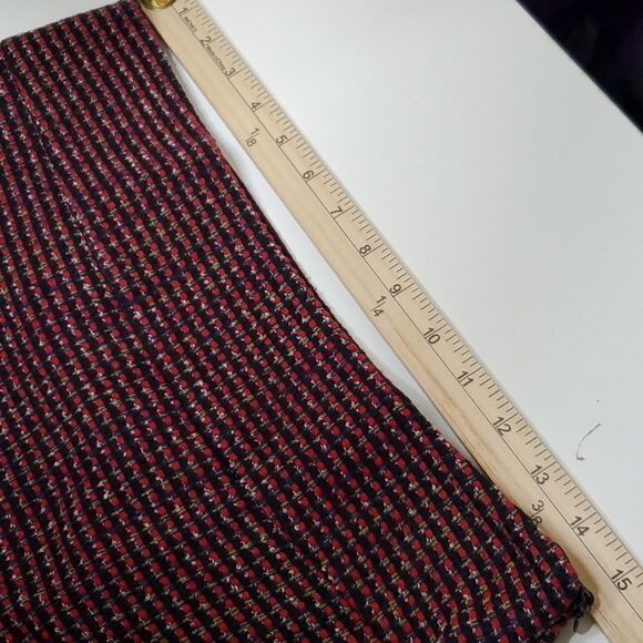 6 THE LIMITED RED TAN PURPLE BLUE WOVEN TEXTURED LINED CAREER SKIRT MEDIUM - Picture 9 of 11